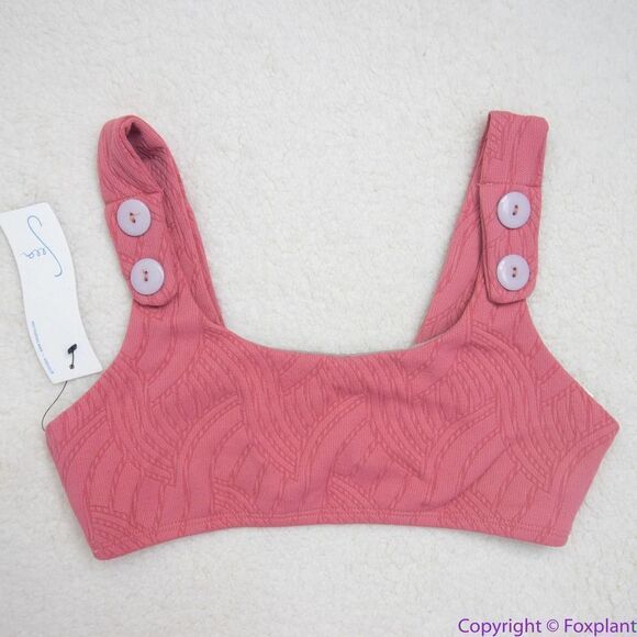 NEW Seea x Free People Georgia bikini top flamingo pink, M - Picture 3 of 10